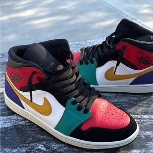 Retro Jordan 1’s Mid) Multi Color 10.5 men